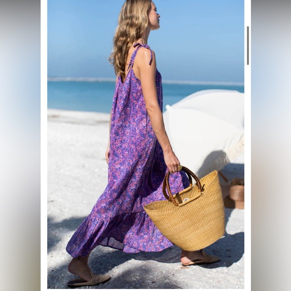 INDIA SUNDRESS - VIOLET WILDFLOWER ORGANIC M/L - Picture 3 of 10